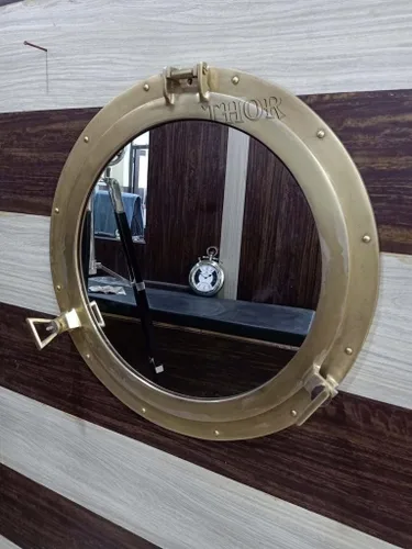 THOR INSTRUMENTS Espejo de ojo de buey antiguo de estilo vintage para colgar en la pared, espejo náutico para ventana | Elegante decoración para el