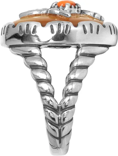 Miniatura 3 de Anillo de plata de ley del oeste americano para mujer diseño de colibrí con madreperla y lapislázuli tallas 5 a 10