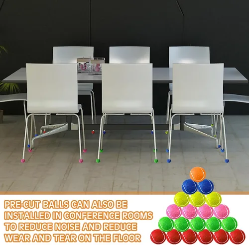 Miniatura 6 de Poen 48 pelotas de tenis precortadas a granel para sillas, muebles, pelotas de tenis, sillas, protectores de suelo, cubiertas deslizantes
