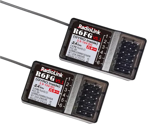 Eighteenup Radiolink R6FG - Receptor de superficie de 6 canales de 2.4 GHz, funciona con control remoto Radiolink RC4GS V3/RC4GS V2/RC4GS/RC6GS