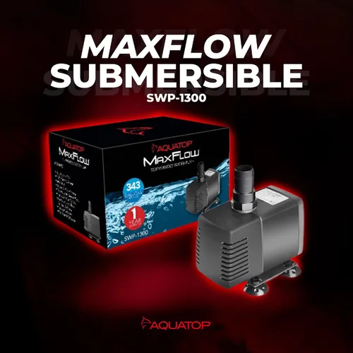 Miniatura 2 de Aquatop MaxFlow Bomba sumergible 343 GPH - Caudal ajustable para acuarios, sumideros, estatuas - Circulación eficiente del agua, SWP-1300 - Fácil
