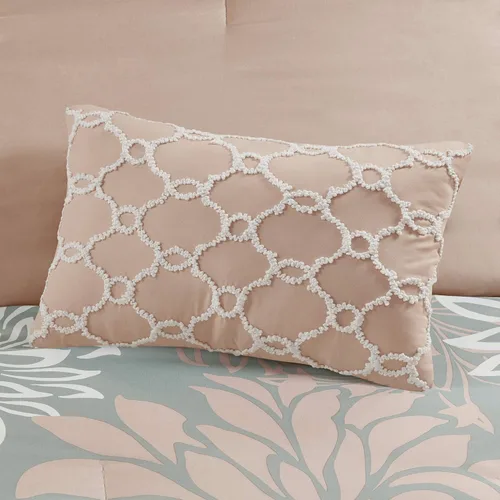 Miniatura 6 de MPE10-860 - Juego de cama para todas las estaciones, con almohada decorativa a juego, tamaño matrimonial (78 x 86 pulgadas), color rosado y gris