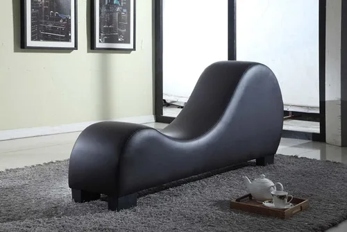 Sofá moderno de piel sintética, muebles exóticos, tumbona, estiramiento, silla de yoga de relajación (marrón chocolate)