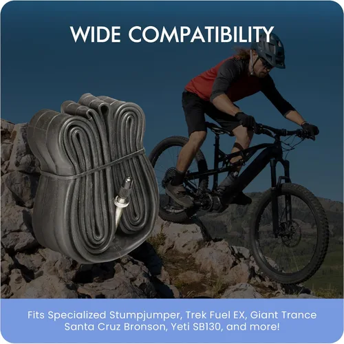 Miniatura 3 de VeloTubes Tubos interiores para bicicleta de montaña, paquete de 4 unidades, selecciona tu tamaño (26", 27.5", 29"), válvula Presta, tubos