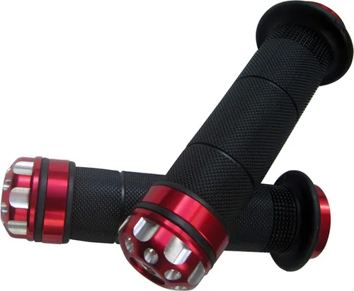 Miniatura 2 de Puños para manillar de motocicleta de 0.866 in de gel con barra CNC roja para Ducati Scrambler Classic 2017