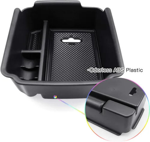 Miniatura 6 de SKTU Organizador de consola central compatible con Tiguan Allspace LWB 2018-2020, inserción de accesorios ABS negro, bandeja de materiales negros