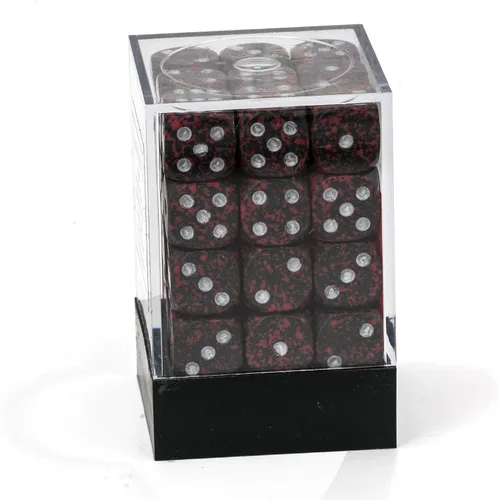 Miniatura 4 de Chessex Juego de dados poliédricos de volcán plateado moteado de 0.472 in – Compatible con Calabozos y Dragones, Pathfinder y otros juegos de rol