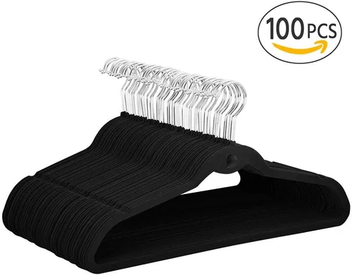Miniatura 8 de Yaheetech Perchas de terciopelo antideslizantes en cascada – Resistentes – Perchas para trajes, ahorro de espacio, gancho giratorio de 360°