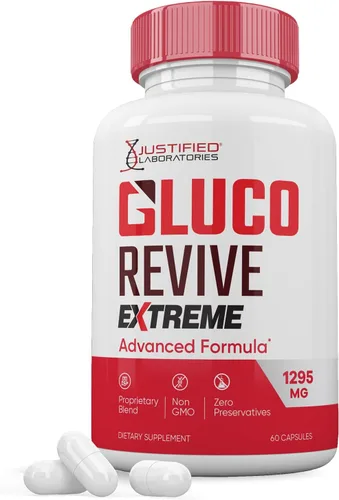 Gluco Revive Extreme 1295MG Píldoras Glyco Support Fórmula avanzada Gluorevive Soporte de glucógeno formulado con cúrcuma berberina resveratrol ajo,