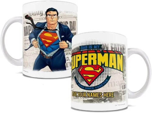 Miniatura 10 de Trend Setters Superman – Dad – Con licencia oficial – Taza de cerámica blanca de 11 onzas – perfecta para regalar o coleccionar WMUG795