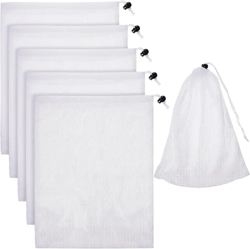 Boao Paquete de 6 bolsas de malla fina para aspiradora de piscina, bolsa de malla fina de nailon de 9 x 13.8 pulgadas, bolsa de repuesto para