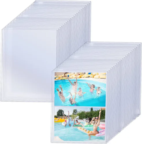 40 protectores rígidos de impresión de 5 x 7 pulgadas, protectores de hojas de páginas de plástico duro impermeable transparente para carga