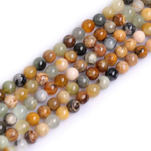 Miniatura 24 de GEM-Inside - Cuentas sueltas de ágata verde con bandas de energía natural, cuentas de energía natural para hacer joyas, 0.315 in, redondas, 15 Ágata