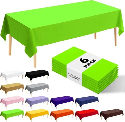 Miniatura 29 de Paquete de 6 manteles de plástico desechables patrióticos de 54 x 108 pulgadas, para fiestas con temática conmemorativa, desechables para mesas de 6