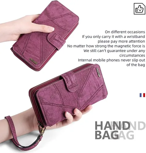 Miniatura 7 de Asuwish Funda de teléfono para Samsung Galaxy Note 10 Plus Note10+ 5G con cremallera, funda desmontable con protector de pantalla y ranura para Rojo