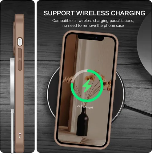 Miniatura 7 de BENTOBEN Funda magnética para iPhone 12, iPhone 12 Pro [compatible con Magsafe] translúcida mate, delgada, delgada, a prueba de golpes, para Marrón