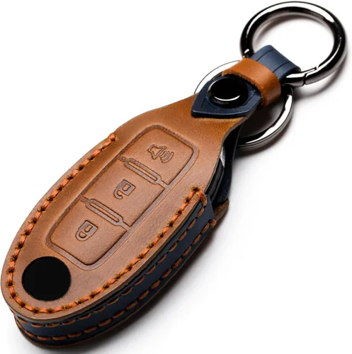 Miniatura 12 de Funda de Llavero de Cuero Compatible con Control Remoto Sin Llave de Nissan para Nissan X-trail Rogue Altima Quest Pathfinder Sentra Patrol Cima C