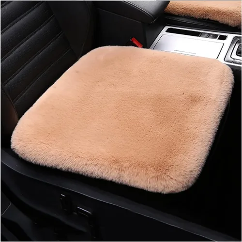 Miniatura 15 de LoveisLove Cojín de asiento de automóvil para asiento de conductor, almohadilla de asiento de felpa sintética, suave, cómoda, cálida, silla de Negro