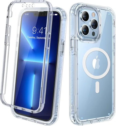Miniatura 200 de Diaclara - Funda compatible con iPhone 11, carcasa resistente de cuerpo completo con protector de pantalla integrado sensible al tacto y Transparente