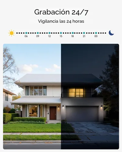 Miniatura 3 de ZUMIMALL - Cámara de seguridad de 3 MP para exteriores - 360° PTZ con seguimiento automático Grabación 24/7 con alimentación por cable, WiFi