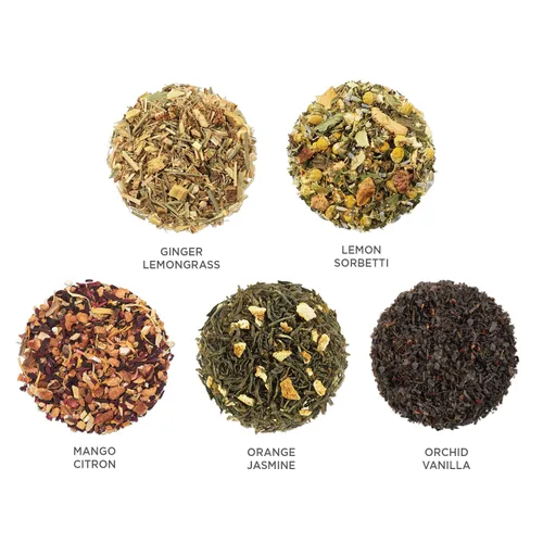 Miniatura 9 de Tea Forte Paradis Juego de regalo de té premium de 3 piezas con taza de café amarilla de mango, bandeja de té y 10 bolsas de infusor de té