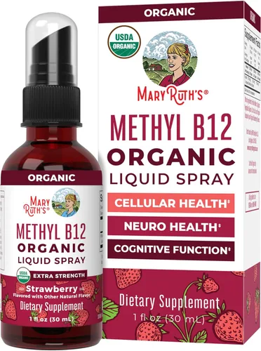 Miniatura 10 de MaryRuth Organics Spray líquido de vitamina B12 Vegano, sin OMG, sin gluten Suplemento orgánico USDA Apoyo energético y del sistema nervioso