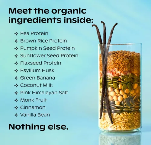 Miniatura 4 de wholier Proteína vegetal orgánica en polvo + prebióticos y aminoácidos, 0.74 oz de proteína de vainilla en polvo, USDA orgánico, apoyo para la salud