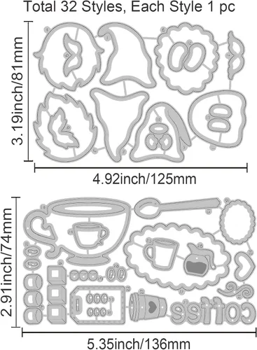 Miniatura 6 de GLOBLELAND Troqueles de corte de gnomo de café para hacer tarjetas, troqueles de corte de taza de café para manualidades, álbumes de recortes