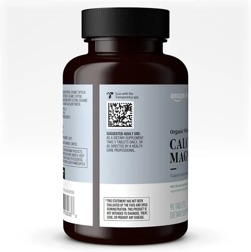 Miniatura 2 de Amazon Elements - Calcio y magnesio orgánicos de alimentos integrales, vegano, sin gluten, 90 tabletas