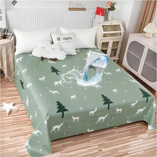 Miniatura 8 de SIELUNO Sábanas planas impermeables ligeras, protector de colchón, fundas protectoras de muebles para cama de tamaño matrimonial B-90.6 x 98.4 in