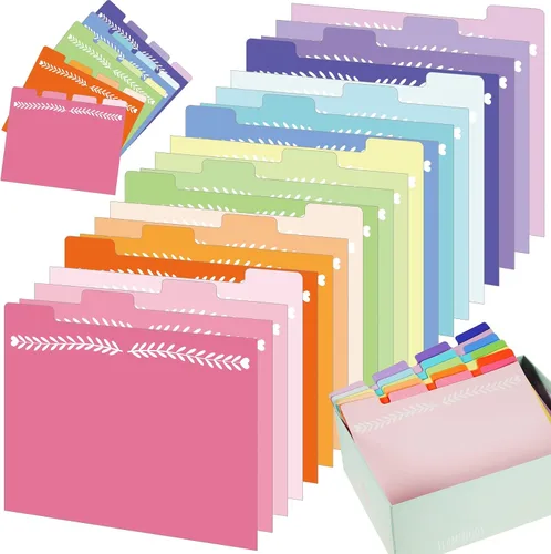 Harloon 20 divisores organizadores de tarjetas de felicitación de 8.8 x 6.7 pulgadas, guía de archivos de índice en blanco, guías de archivos