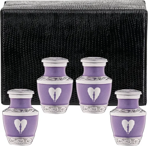 Miniatura 7 de Urna pequeña para cenizas de recuerdo para mujeres y hombres, mini urnas de corazón para cenizas humanas masculinas o femeninas, mini urnas azules