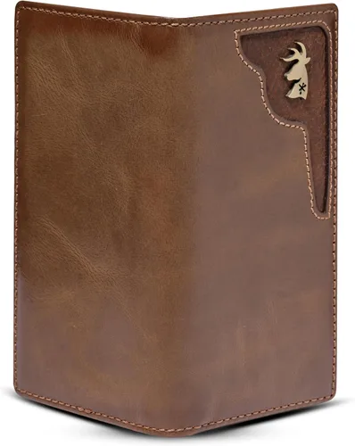 Miniatura 7 de HoJ Co. - Cartera larga plegable para hombre Cartera de Rodeo Cuero de grano completo Regalo de cazador de ciervos Adorno de ciervo de latón