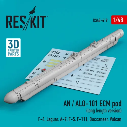 Miniatura 2 de Reskit RS48-0419 1/48 an/ALQ-101 ECM pod (versión larga) (F-4, Jaguar, A-7, F-5, F-111, Buccaneer, Vulcan) (impresión 3D)