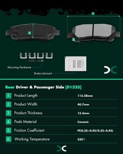 Miniatura 4 de SCITOO Juego de pastillas de freno de disco delanteras y traseras de cerámica para Ford Explorer 1995-2001, 1998-2002 para Ford Ranger, 1997-2001