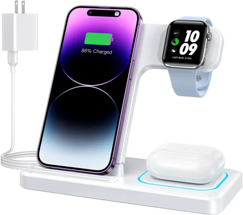 Miniatura 8 de DUMTERR Estación de carga 3 en 1 para Apple, cargador inalámbrico plegable para iPhone 17 16 15 14 13 12 11 Pro Max, estación de carga inalámbrica