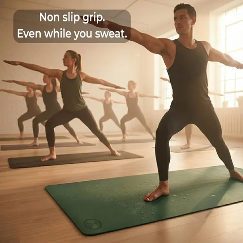 Miniatura 6 de Tatago Esterilla de yoga caliente antideslizante de goma natural de grado profesional, tapete de Pliates, tapete de estiramiento o esterillas