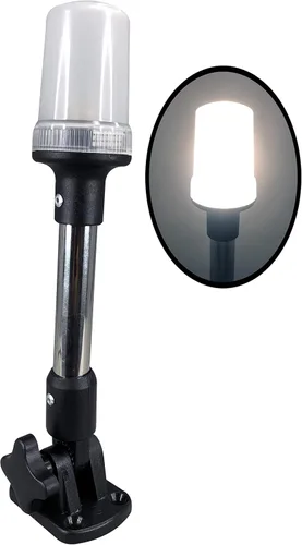 Pactrade Marine Luces de navegación para barcos – Luz de popa blanca incandescente de 10.75 pulgadas (montaje en superficie, base plegable) –