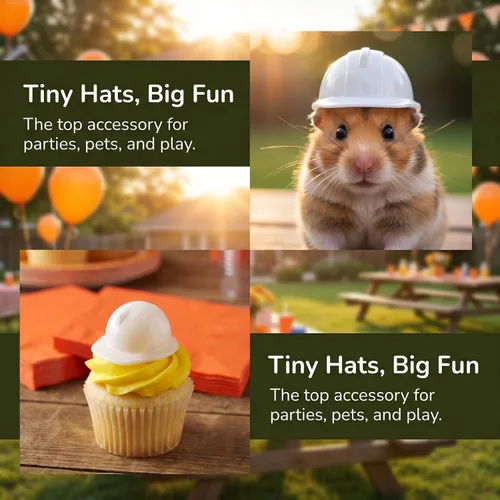 Miniatura 2 de ABOOFAN 10 cascos de pollo para mascotas, mini casco duro, mini sombrero de construcción y casco de seguridad en miniatura, pequeñas gorras