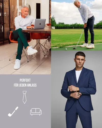 Miniatura 6 de Pantalones elásticos para hombre, ajustados, cómodos y modernos con elástico para trajes, negocios, casual