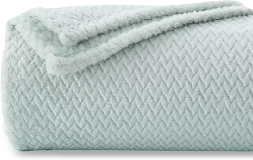 Miniatura 17 de NEWCOSPLAY Manta de Tiro Súper Suave Aqua Franela Sedosa Premium Fleece con Patrón de Hojas Ligera Manta de Cama para Uso en Todas las Estaciones
