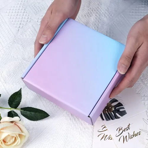 Miniatura 5 de Cajas de envío moradas de 4 x 4 x 2 pulgadas para embalaje de pequeñas empresas, paquete de 45 cajas de correo de cartón corrugado