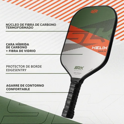 Miniatura 4 de Selkirk Sport SLK Helix Pro Paleta de Pickleball Paletas de Pickleball de Fibra de Carbono Termoformada con Cara Híbrida de Fibra de Carbono