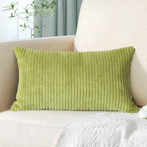 Miniatura 97 de Artscope Fundas de Almohada de Pana a Rayas Acogedoras Súper Suaves Decorativas Cuadradas Fundas de Cojín para Sofá Sillón Dormitorio Decoración