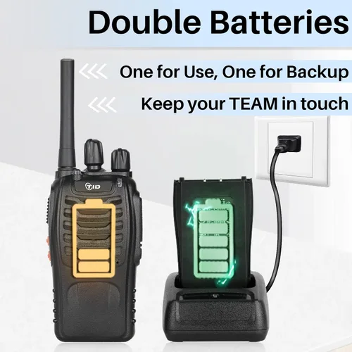 Miniatura 2 de TID TD-V2 Walkie Talkies para adultos con auricular y 8 baterías, radios de 2 vías, Walkie Talkies de largo alcance con radio bidireccional