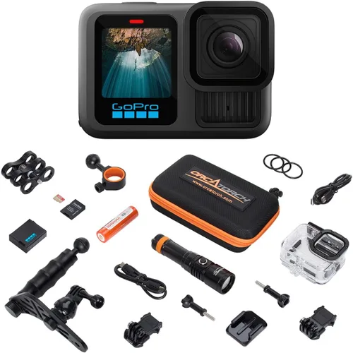 Miniatura 10 de Kit de buceo GoPro HERO12, cámara de acción impermeable con video UHD 5.3K60, fotos HDR de 27MP - Paquete con carcasa protectora, paquete de luz