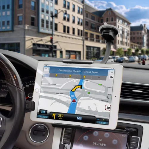 Miniatura 2 de APPS2Car Soporte para Tablet en Coche para iPad Portátil para Camiones Montura de Brazo Largo Extensión Ventosa Fuerte Montura para Parabrisas