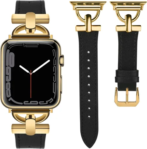 Miniatura 14 de Wearlizer Correa de cuero compatible con correas de Apple Watch para mujeres de 1.614 in, 1.575 in, 1.496 in, 1.929 in, 1.811 in, 1.772 in, 1.732