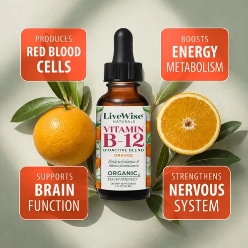 Miniatura 3 de Líquido B12 Vitamina Sublingual – Vitamina Líquida Totalmente Natural Vegana B12 Gotas – Suplemento de adenosilcobalamina sin OMG y metilcobalamina