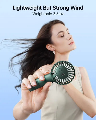 Miniatura 5 de SWEETFULL Mini ventilador portátil – Ventilador de mano recargable, 3 velocidades, regalos personales de mano pequeña para artículos esenciales